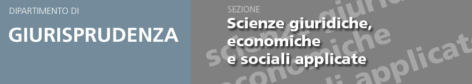 Banner  Sezione Di Scienze Giuridiche, Economiche E Sociali Applicate