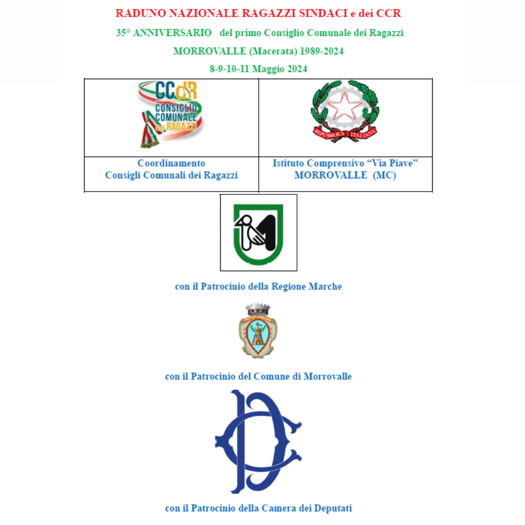 Raduno nazionale dei Ragazzi Sindaci e Consigli Comunali dei Ragazzi e delle Ragazze