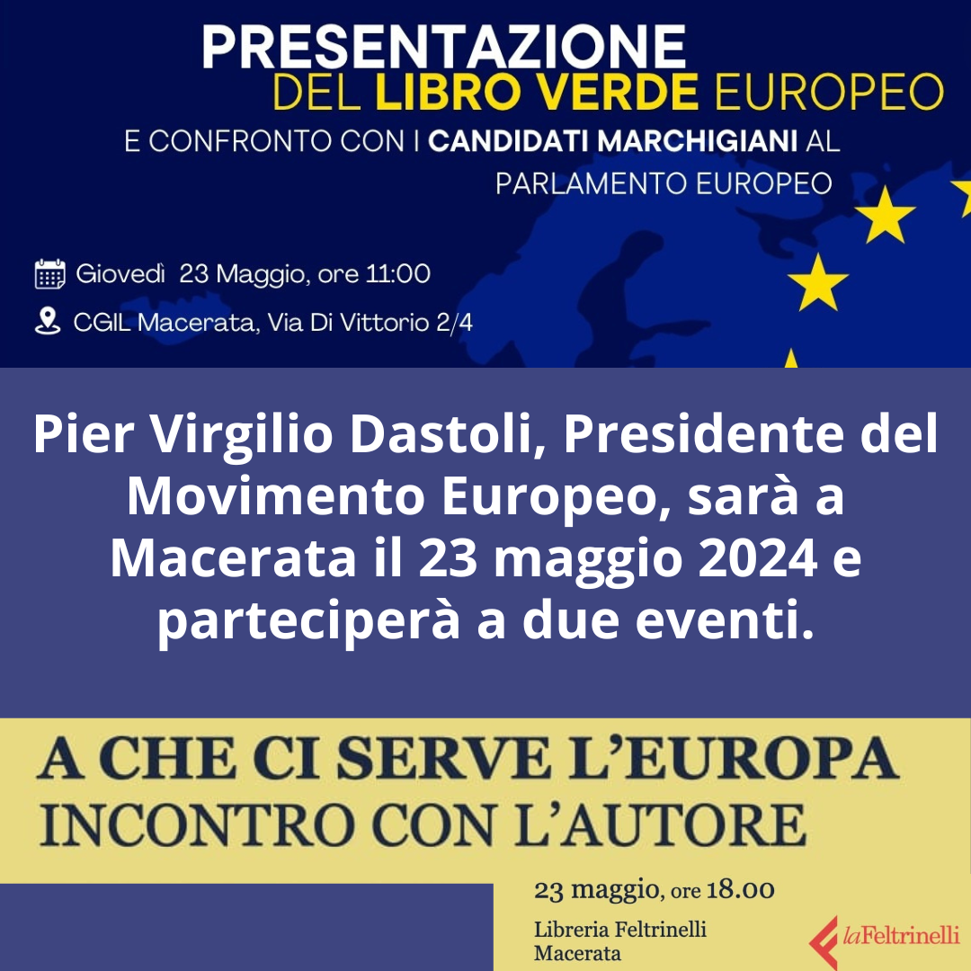 Pier Virgilio Dastoli, Presidente del Movimento europeo, a Macerata