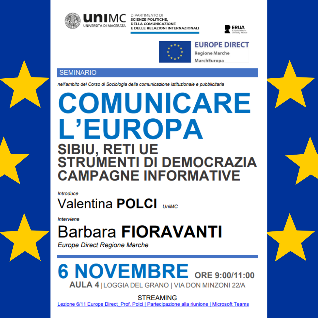 Webinar | Comunicare l’Europa: SIBIU, reti UE, strumenti di democrazia, campagne informative