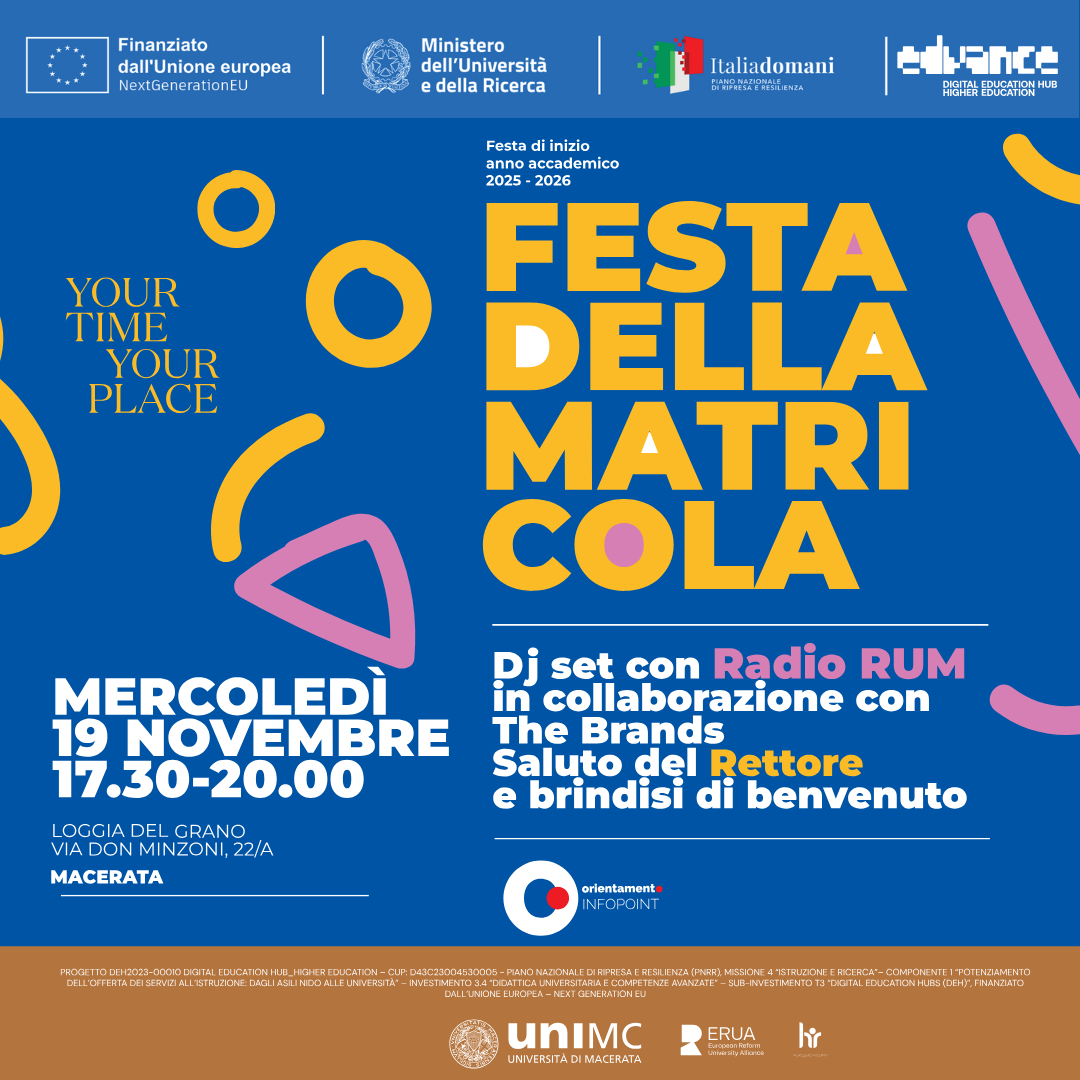 Festa della Matricola: 19 novembre, dalle ore 17:30