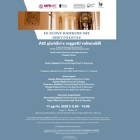 Seminario le nuove ricerche nel diritto civile: Atti giuridici e soggetti vulnerabili