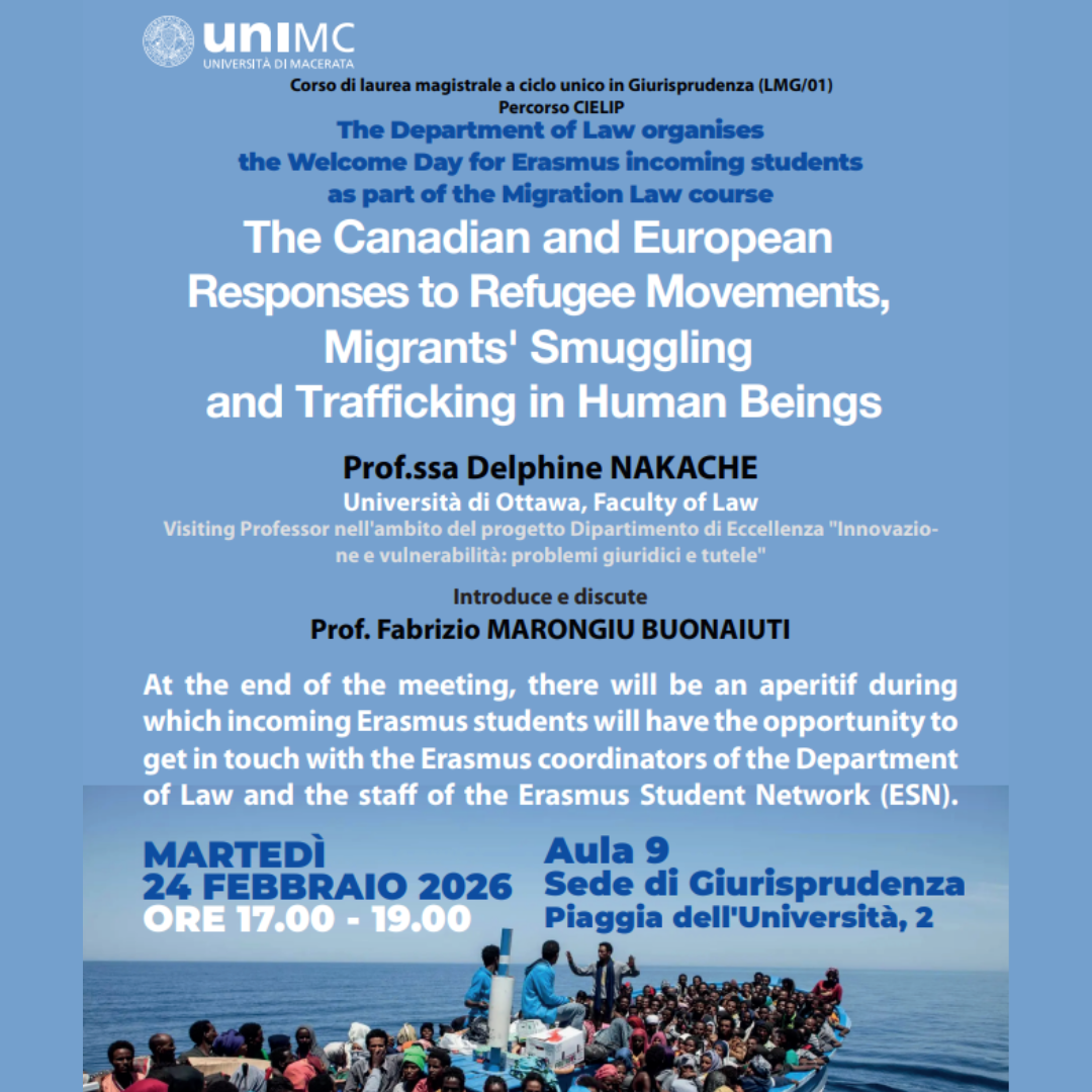 The Department of Law organises the Welcome Day for Erasmus incoming students as part of the Migration Law course